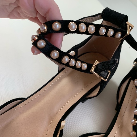 Parisian pearl black flats size 8 - Picture 3 of 6